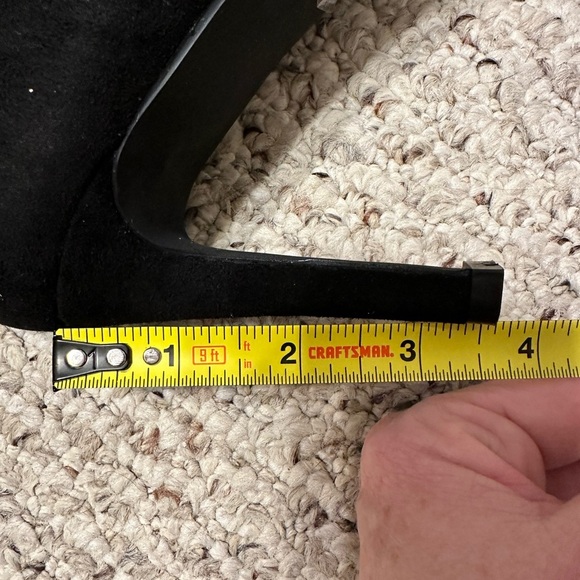 Brea Stiletto Heel Mid Calf Boots, Rhinestone Embellishments, Black, Size 8 - Picture 8 of 11